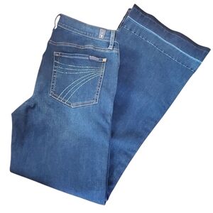 Tailorless Dojo Midrise Denim Crystal Flare Jeans MORENO Cotton Mix 31"W Western